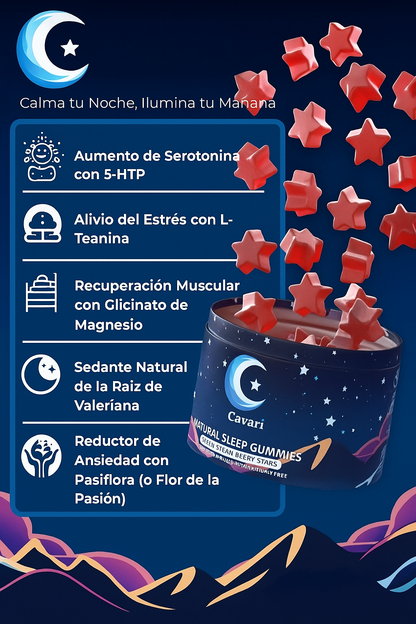 Cavari™ Sleep Gummies – Gomitas Naturales para Dormir y Relajarte