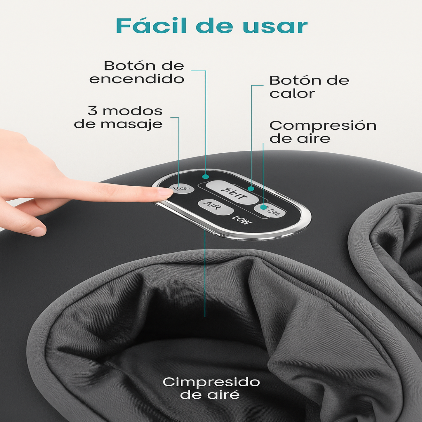 Cavari™ FootEase – Masajeador Shiatsu de Pies con Calor y Compresión de Aire