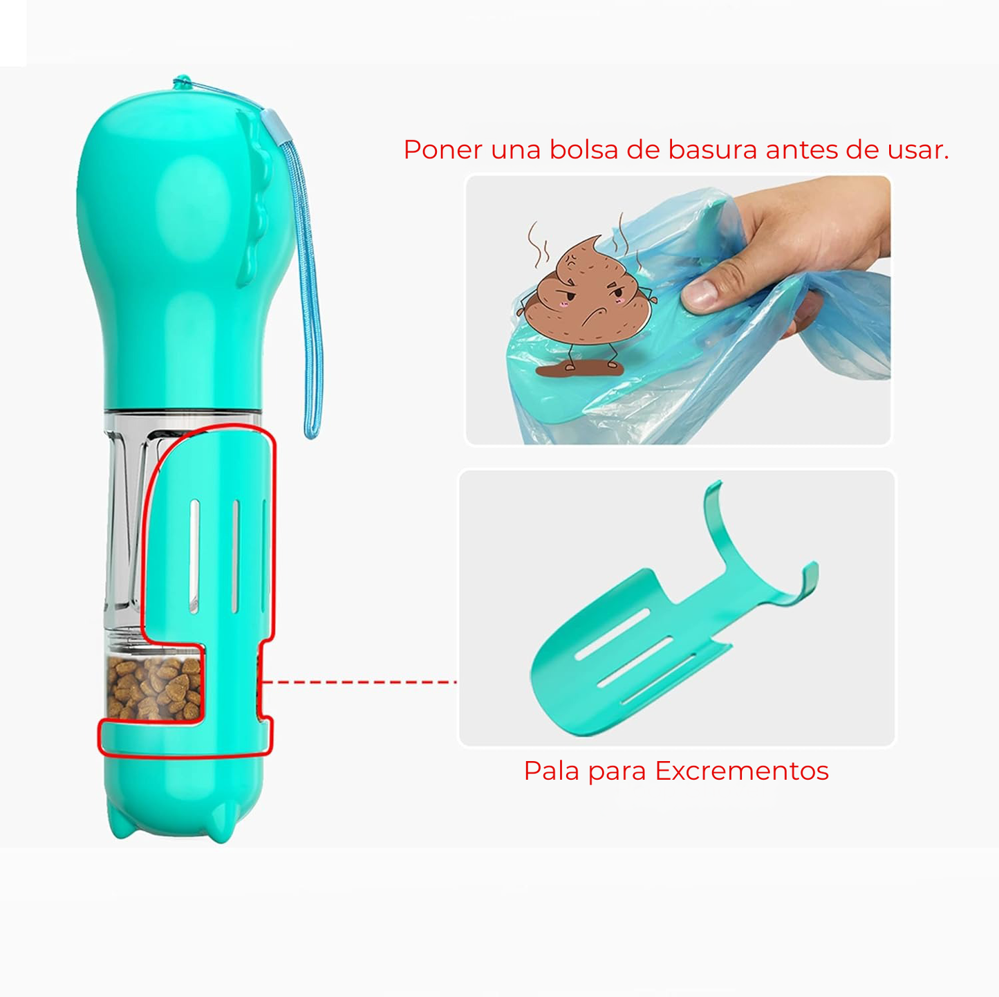 Cavari™ PawBottle – Botella Portátil 3 en 1 para Mascotas