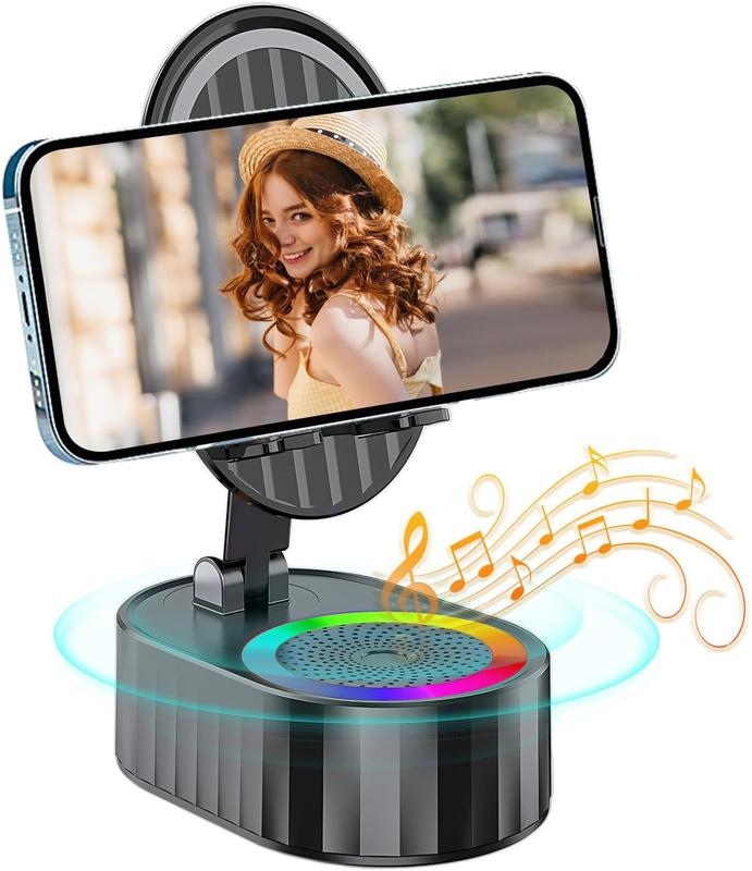 Cavari™ Altavoz Bluetooth 5-en-1 con Luz Ambiental – Soporte, Carga y Sonido Inalámbrico