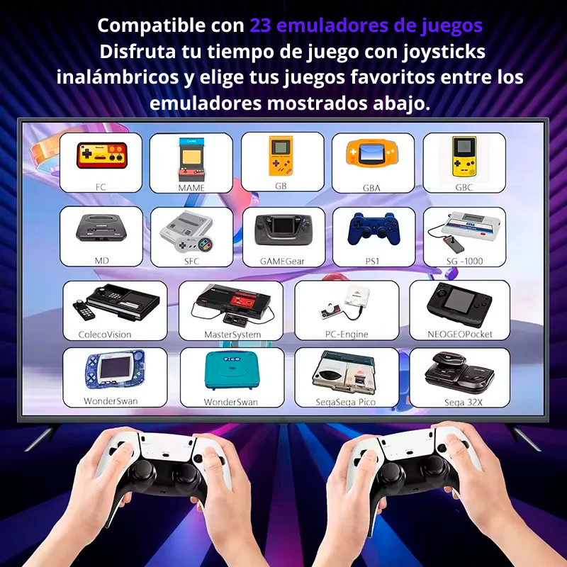 Consola Retro Cavari™ – 20,000+ Juegos, 2 Mandos Inalámbricos y Salida 4K