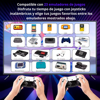 Consola Retro Cavari™ – 20,000+ Juegos, 2 Mandos Inalámbricos y Salida 4K